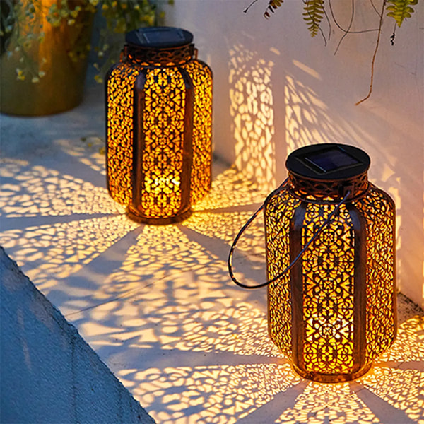 Led aurinko valo aurinko riippuva lyhty retro aurinko rauta taide lyhty koriste vintage polku lamppu