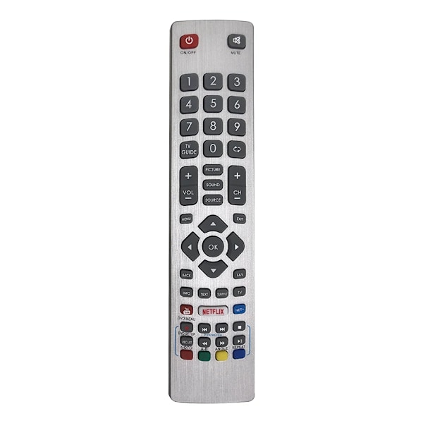 Ersättning Sharp Aquos TV Fjärrkontroll för Sharp Aquos Smart TV (med Netflix & YouTube Buttons) - Fungerar Rakt Away