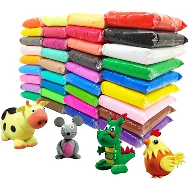 36 farver Polymer Lys Ler Børn Fluffy Blød Plasticine Legetøj Modellering Ler Legedej