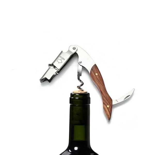 Rustfritt stål korketrekker vin nøkkel øl flaske åpner folie kutter tre håndtak åpnere