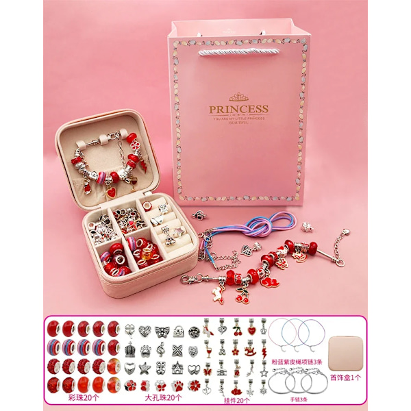 Gör det själv pärlor armband set med förvaring box smycken tillverkning kit