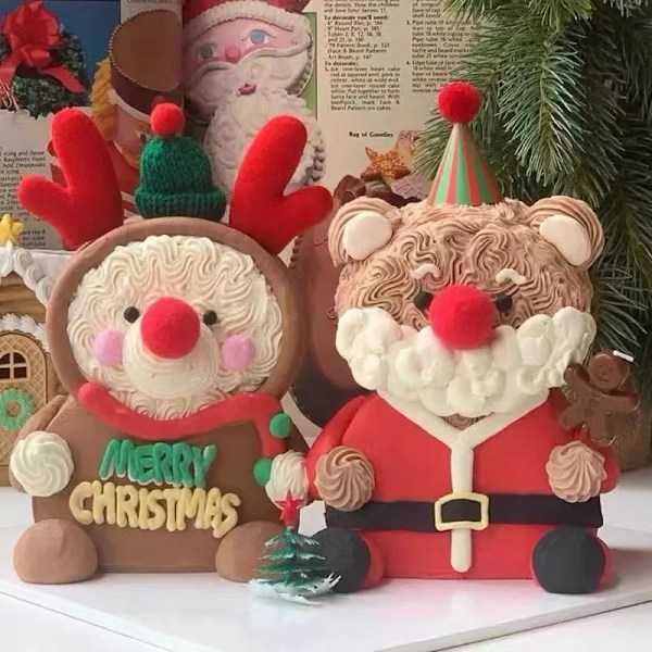God jul kake Toppers Rød Elg Gevir Dessert kake Dekor