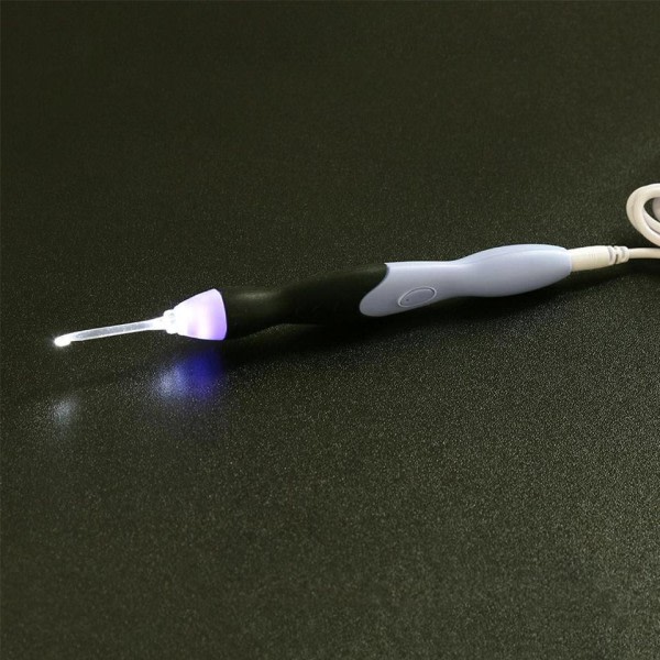 USB Light Up Hækling Nåle Strik Nåle LED Sy værktøj