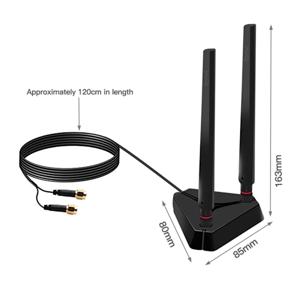 WiFi antenn RP-SMA hane kontakt dubbel band 2,4GHz 5GHz