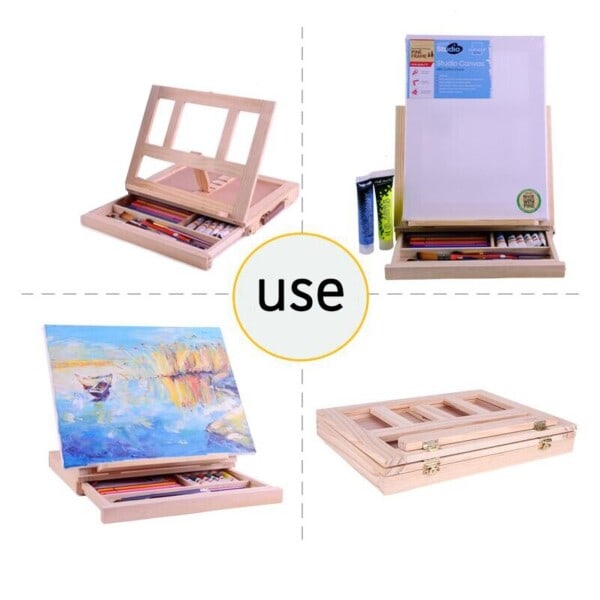 Tre easel maleri easel kunstner skrivebord