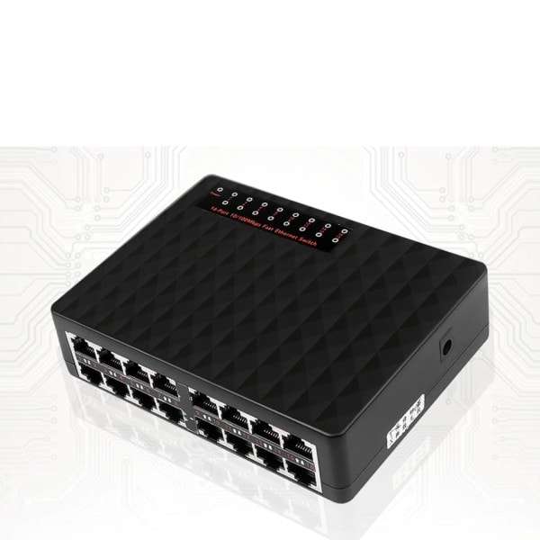 10/100Mbps 16 Porte Netværk Switch Hurtig Ethernet LAN RJ45 Vlan Hub Desktop PC Switcher Med EU Adapter