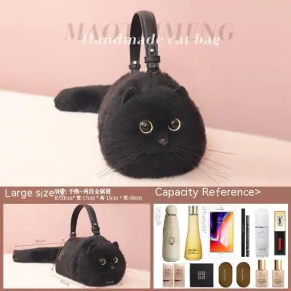 One olkalaukku nainen design pieni mies messenger laukku monipuolinen käsintehty syksy ja talvi pehmo söpö kissa laukku
