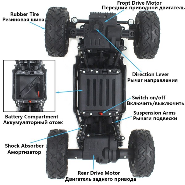 Paisible Rock Crawler 4WD Off Road RC Bil Fjärrkontroll Leksak Maskin På Radio Kontroll 4x4 Drive Bil Toy För Pojkar Tjejer 5514