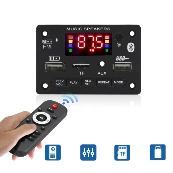 Bluetooth 5.0 MP3 Dekoder Bord 2*40W 80W Forsterker Lyd spiller