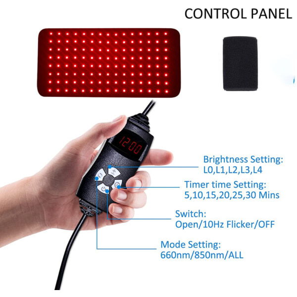 Flexibel Bärbar Wrap LED Terapi Stor Pad för rygg axel leder muskel smärta lindring