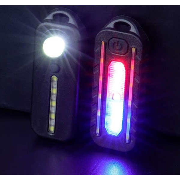 LED punainen sininen olkapää poliisi valo liittimellä USB lataus vilkkuva varoitus turvallisuus taskulamppu taskulamppu pyörä varoitus valo