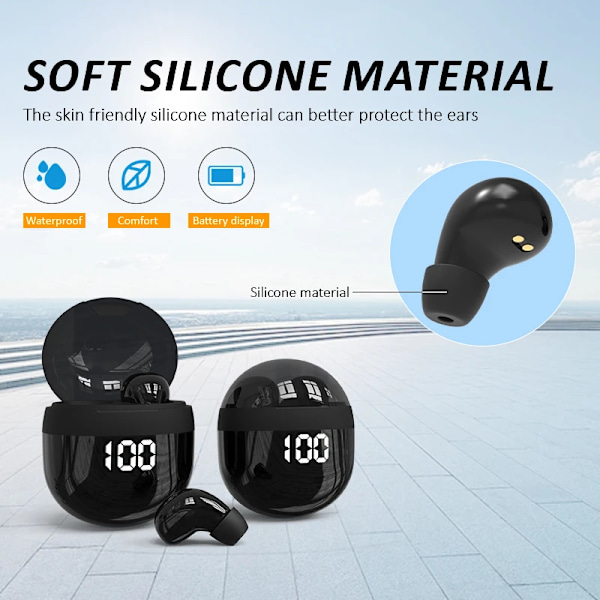 mini hörlurar trådlösa bluetooth hörlurar sleep headset med mikrofon brusreducering tung bas öronsnäckor
