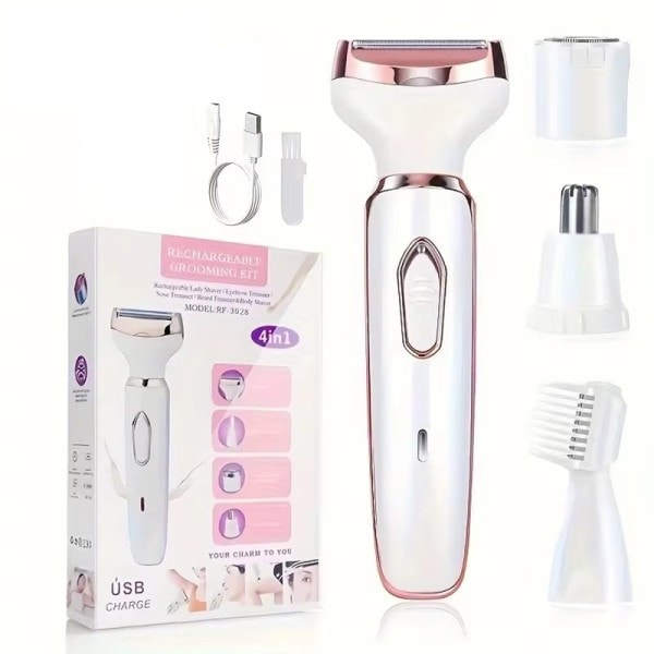 4 i 1 elektrisk dam rakapparat kropp hårborttagning epilator smärtfri sladdlös trimmer