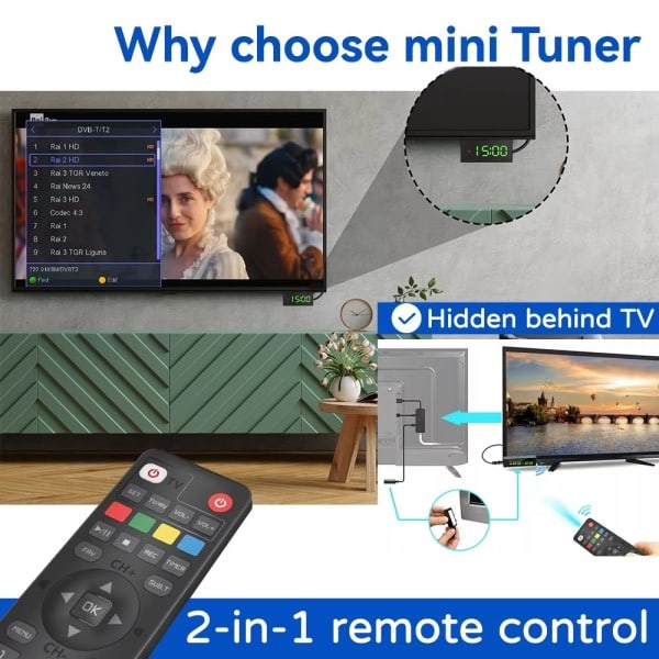 Mini TV tuner HEVC 10Bit U8mini Digital Terrestrisk mottaker
