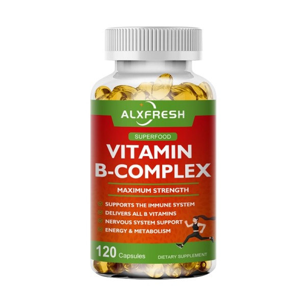 60 bitar B-komplex vitamin tillskott för lindrar stress förbättrar immunitet system