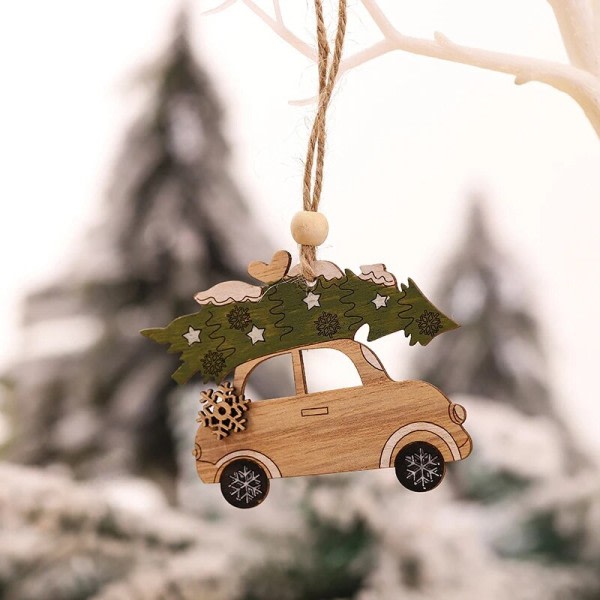 Auto koristeet pieni joulu kuusi riippuva puiset riipukset hirvi sarjakuva  eläin koristeet b23b | Fyndiq