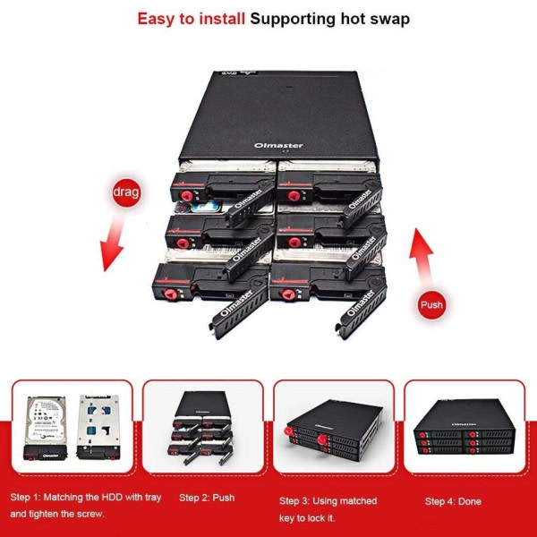 6-Bay 2,5 tommer SATA SSD HDD Hot Swap Mobil Rack/Enclosure Hard Disk Kapital Rack Data lagring