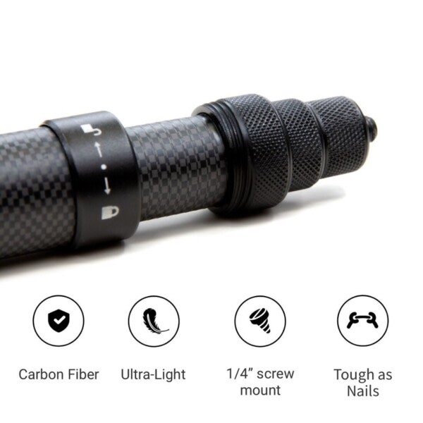 Invisible Selfie Stick For GO 2 / ONE RS / R 70cm 1,2m Carbon Fiber Extension Stang
