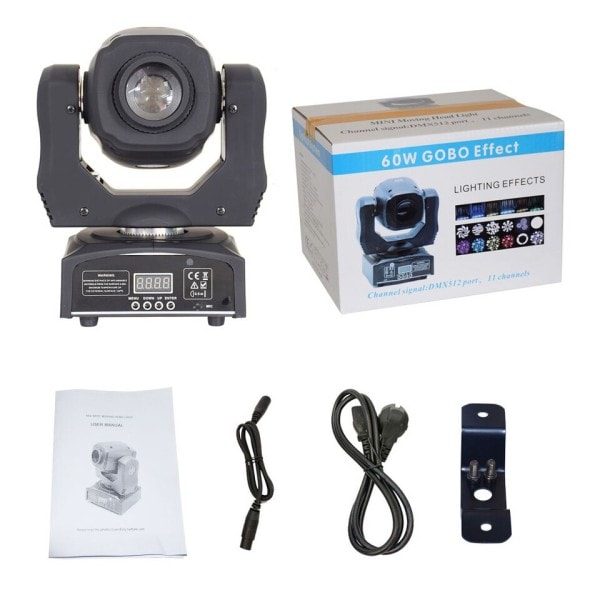 Lyre LED Mini 60w Gobo Stage Moving Head DMX512 DJ Disco Belysning Udstyr Led Fest lys