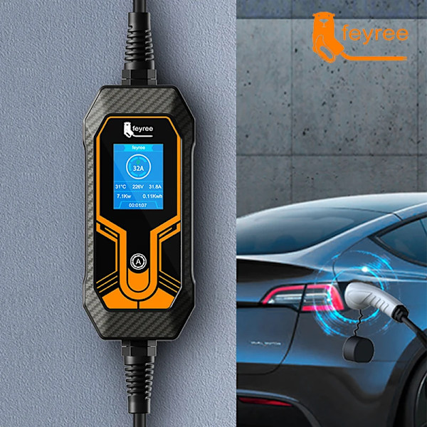 1KW 16A EV Bärbar Laddare Typ2  EVSE Laddning Låda El Bil Laddare