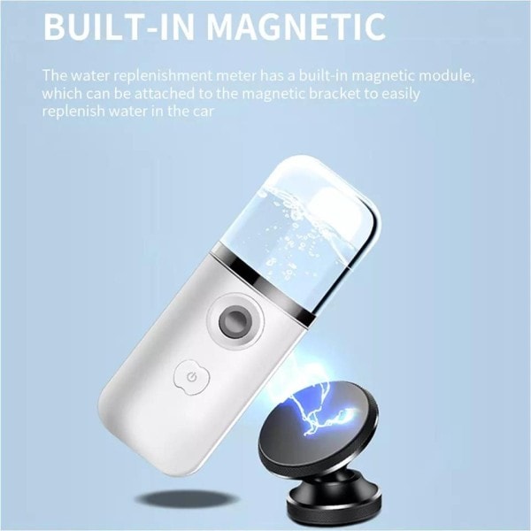 40ml Bärbar Uppladdningsbar Liten Trådlös Nano Personlig Ansikte Sprayer Cool Mist Maker Fogger Luftare