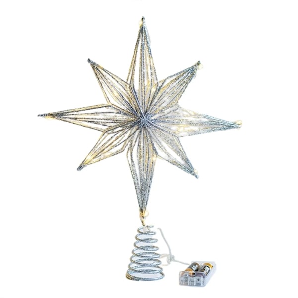 Jul Tre Toppers Stjerne med LED streng lys pynt til jul hjem fest pynt