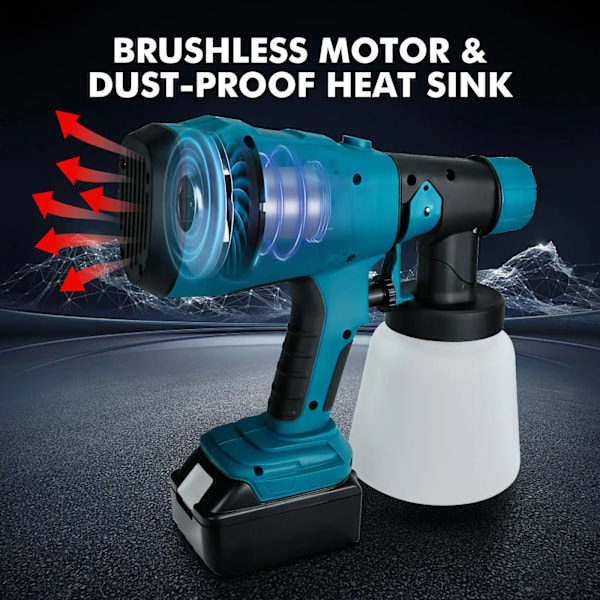 20V Li-ion Batteri Auto Møbler Belegg Airbrush Maling Sprayer