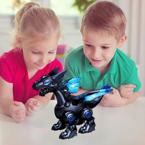 Elektrisk Dinosaur Legetøj Elektronisk Gående Dinosaur Mekanisk Lys Op & Sprays & Walking Dinosaur Legetøj