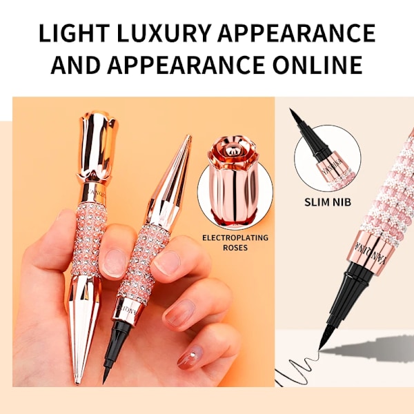 Flytande Eyeliner Penna Vattentät Svart Långvarig Eye Liner Penna Tjock Snabbtorkande Kosmetika Smink Verktyg