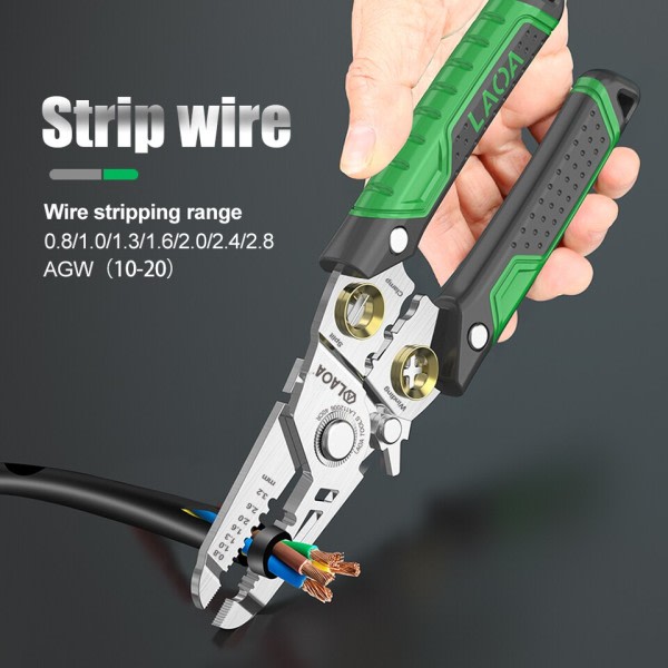 7 i 1 wire afisolering tang multifunktion elektriker kabel skæring terminal krympning opsplitning vikle linje hånd værktøj