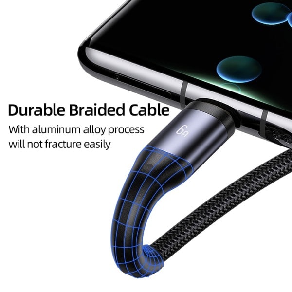 USAMS U83 66W 3 In 1 Digitaalinen näyttö kaapeli PD QC pikalataus USB tyyppi C kaapeli iPhone 14 13 12 Pro Max Huawei  Xiaomi Samsung