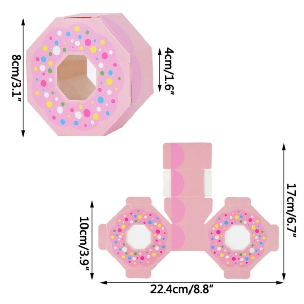 10 st Donuts DIY Hexagon Godis choklad present ask