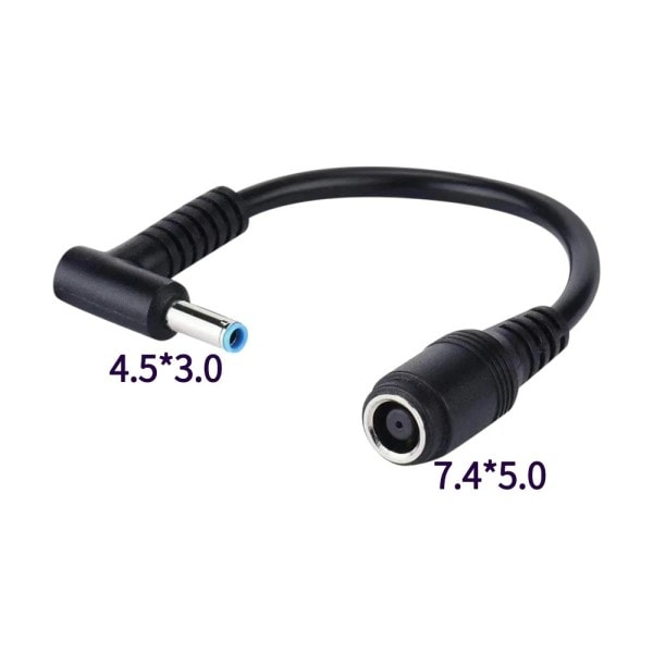 7,4x5,0mm till 4,5x3,0mm spets DC ström adapter laddare kontakt