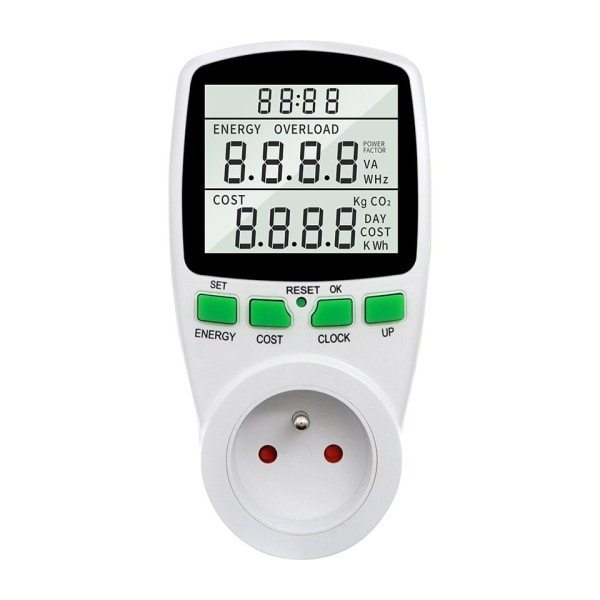 Elektrisitet Strøm Måler Wattmeter LCD Energi Måler Socket Elektrisk Tester