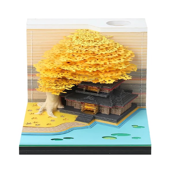 3D Anteckningsblock Grönt Treehouse Kalender Memo Pad Block Anteckningar Kontor Papper Anteckningar Jul Födelsedag presenter