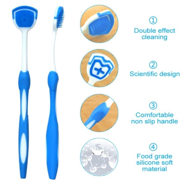 Blød silikone tunge børste dyb rengøring tunge coating børste tunge renser dental frisk ånde skraber