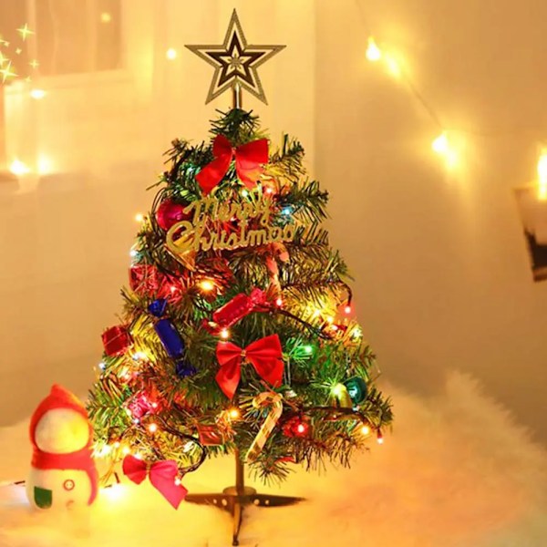 Bordplade kunstig juletræ med LED lys Navidad jule træer med pynt