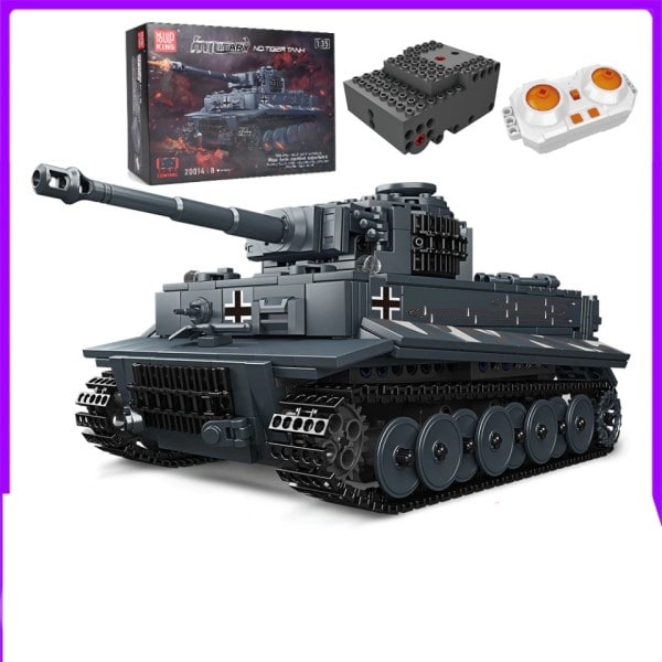 Motoriseret Tiger Tank Model Samling Teknisk Bil Bygning Klods