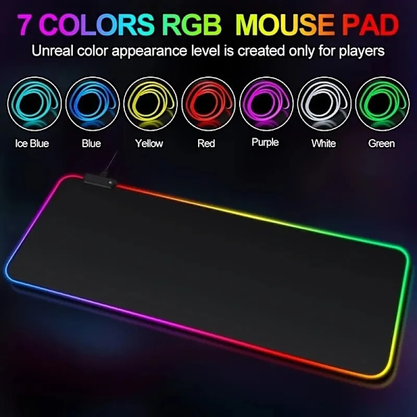 1 piece Large Gaming Mouse Pad Light Modes Touch Control Extended Soft Computer keyboard