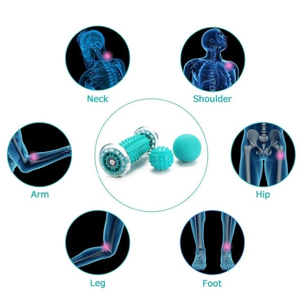 Fod Massager Ruller bolde Kit Yoga Sport Fitness Bud Til Hånd ben rygsmerter terapi dybt væv