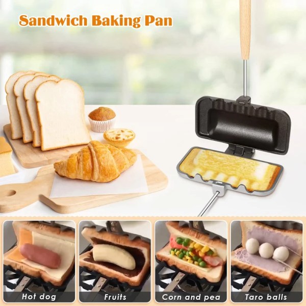 Sandwich maskine Til Sandwich Magning Non Stick Dobbeltsidet Bage Bade Hotdog Brødrister Morgenmad Maskine Pandekage Mager