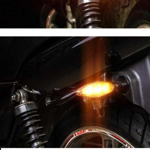 2 stk motorcykel modificeret blink lys Super lys vandtæt LED Styretøj lys