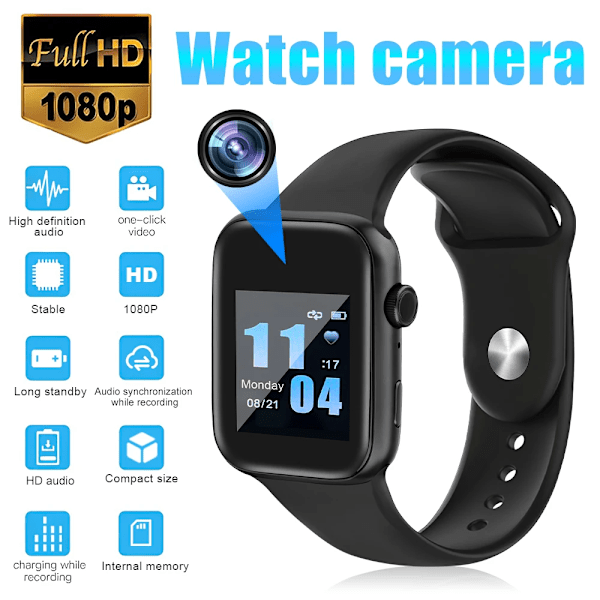 256GB Smart Watch 1080P Mini Kamera Audio Video Optager