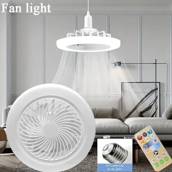 2-i-1 Tre-växlad läge LED Fläkt Ljus LED Lampa Bead E27 Screw Fläkt Light