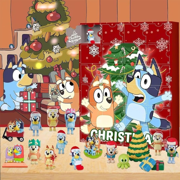 Blueyed Toys Kawaii Anime Figur Jule Gave Eske Bingos Hund Familie Spill Countdown Kalender Eske
