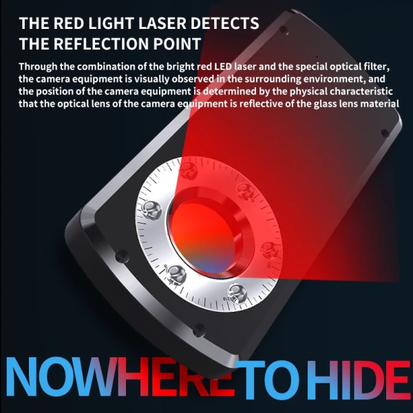 Skjult Kamera Detektor Anti Spion Gadget Profesjonell Hunter Signal Infrarød GPS Avlytting Søk Enheter