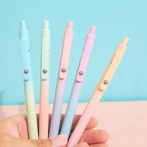 Gradient Farve Skrive Pen Sort Refill Gel Ink Pen Soft Touch Papery Pen