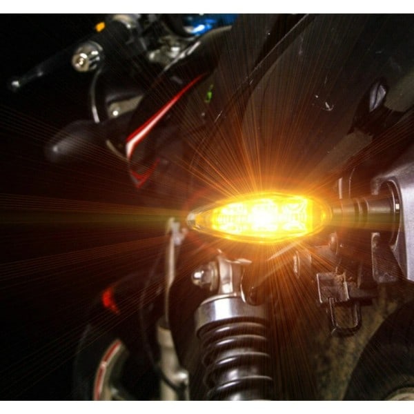 2 stk motorcykel modificeret blink lys Super lys vandtæt LED Styretøj lys