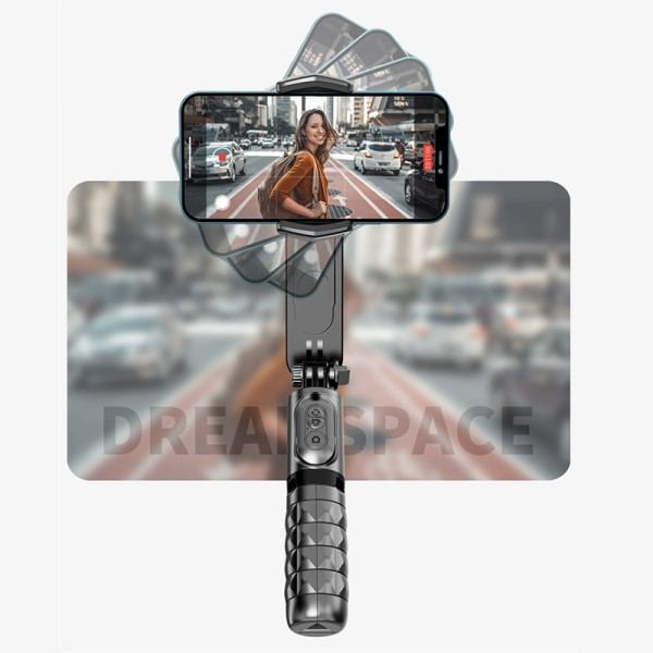 Trådlös Bluetooth Selfie Stick Stativ Handhållen Gimbal Stabilizer Monopod Med fyllning ljus slutare