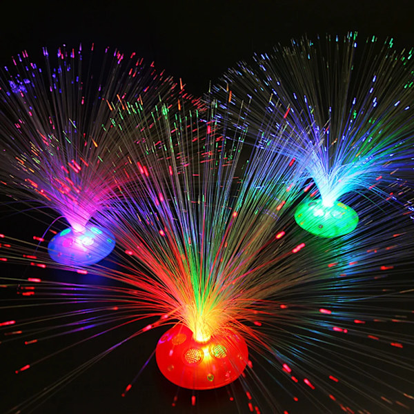 Farget LED Fiber Optikk Lys Natt Lampe Ferie Jul Bryllup Dekorasjon Stjerner Skinne In Mørket Barn Leker Natt lamper
